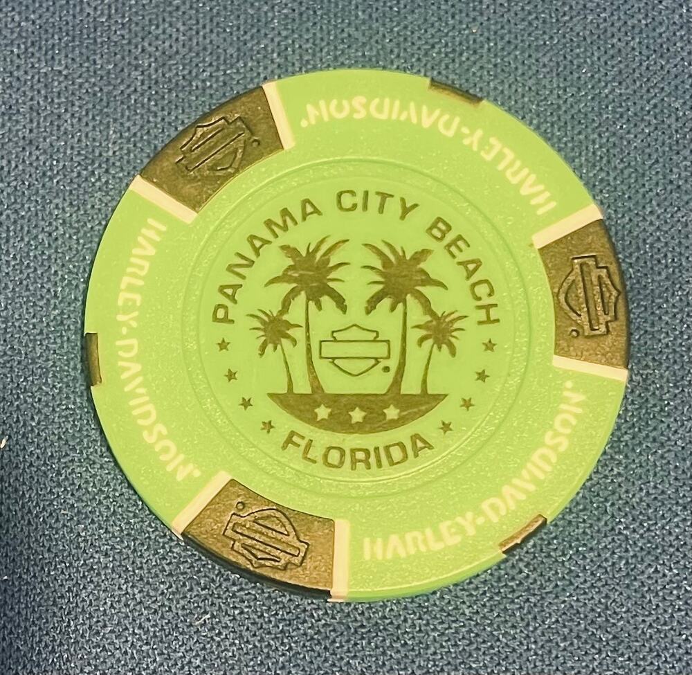 Harley-Davidson Poker Chip Panama City, Florida Green